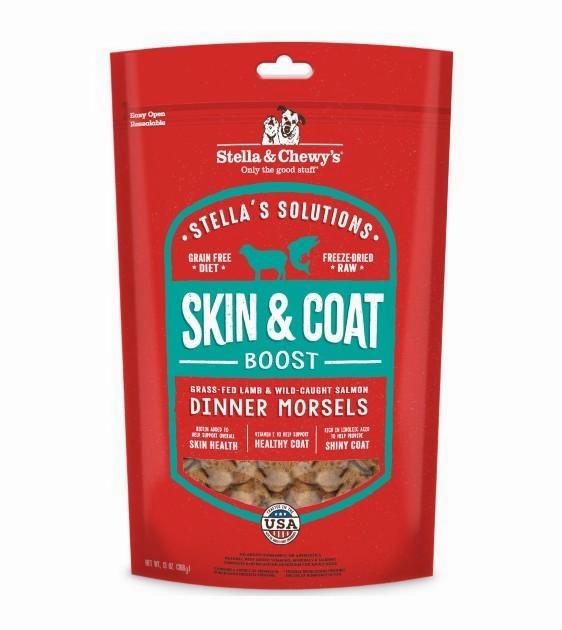 Stella & Chewy's Stella's Solutions (Skin & Coat Boost) Grass-Fed Lamb & Wild-Caught Salmon Freeze Dried Raw Dog Food