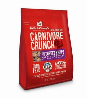 Stella & Chewys Freeze Dried Carnivore Crunch Cage Free Turkey Recipe Dog Treats dog skin care,coat supplements