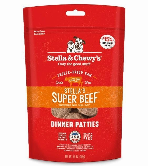 Stella & Chewys Freeze Dried Dinner Patties Dog Food (Beef)