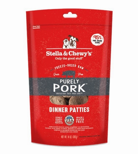 Stella & Chewys Freeze Dried Dinner Patties Dog Food (Pork) dog skin care,coat supplements