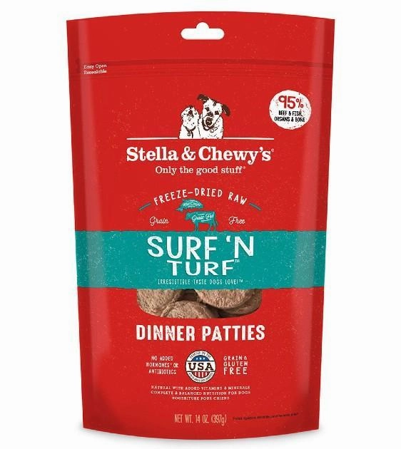 Stella & Chewys Freeze Dried Dinner Patties Dog Food (Surf N' Turf)