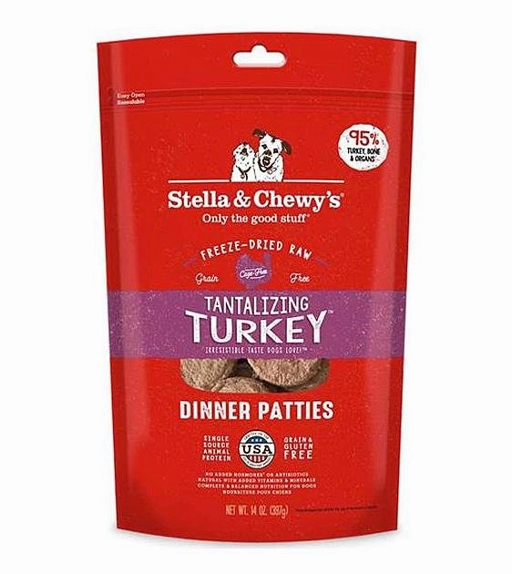 Stella & Chewys Freeze Dried Dinner Patties Dog Food (Turkey)