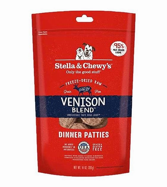 Stella & Chewys Freeze Dried Dinner Patties Dog Food (Venison Blend) dog skin care,coat supplements