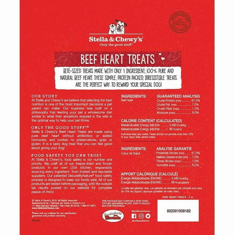 Stella & Chewys Freeze Dried Single Ingredient Beef Heart Dog Treats