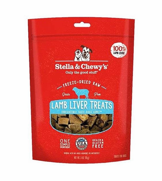 Stella & Chewys Freeze Dried Single Ingredient Lamb Liver Dog Treats freeze-dried dog food,lightweight pet food