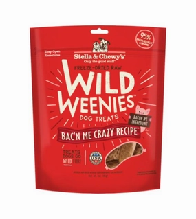 Stella & Chewys Wild Weenies (Bac'n Me Crazy) Freeze Dried Dog Treats dog skin care,coat supplements