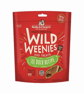 Stella & Chewys Wild Weenies (Duck) Freeze Dried Dog Treats freeze-dried dog food,lightweight pet food