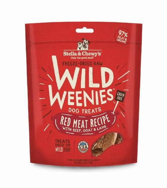 Stella & Chewys Wild Weenies (Red Meat) Freeze Dried Dog Treats freeze-dried dog food,lightweight pet food