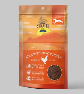 Straits Pets Air Dried Meaty Jerky Dog Treats (Chicken) air-dried dog food,dehydrated dog food