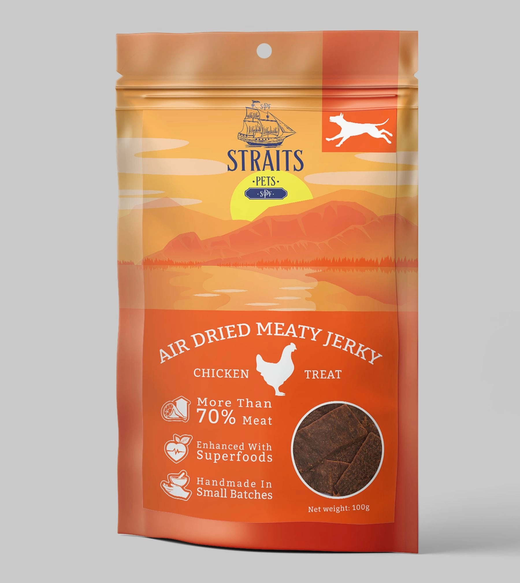 Straits Pets Air Dried Meaty Jerky Dog Treats (Chicken) air-dried dog food,dehydrated dog food
