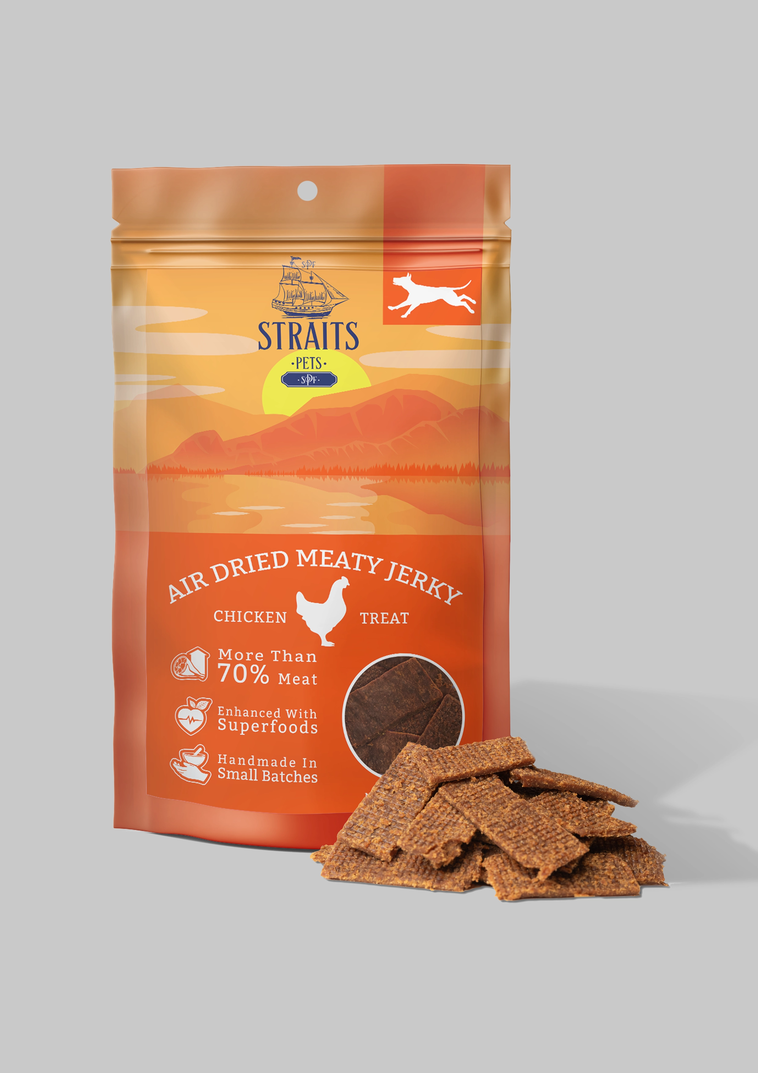 Straits Pets Air Dried Meaty Jerky Dog Treats (Chicken)