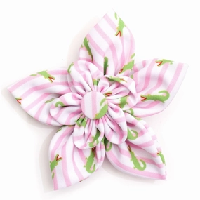 Stripe Alligators Dog Collar Flower