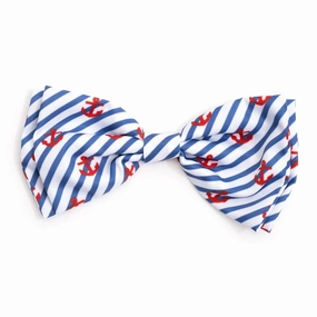 Stripe Anchors Dog Bow Tie dog collar accessory,collar decor