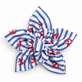 Stripe Anchors Dog Collar Flower dog collar accessory,collar decor