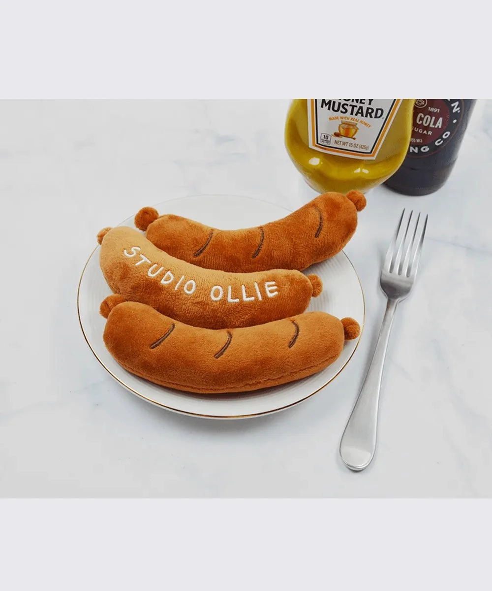 Studio Ollie Squeaky Dog Toy (Grilled Sausage)