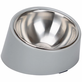 Super Design 15 Slanted Bowl - Grey dog supplements,home vitamins
