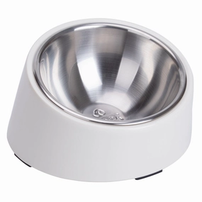 Super Design 15 Slanted Bowl - White dog supplements,home vitamins