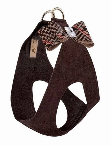 Susan Lanci Chocolate Glen Houndstooth Big Bow with Chocolate Step In Harness