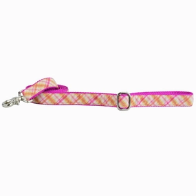 Swiss Velvet Dog Leash Pink Plaid dog mobility,outdoor pet aid