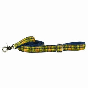 Swiss Velvet Dog Leash Yellow Plaid dog mobility,outdoor pet aid