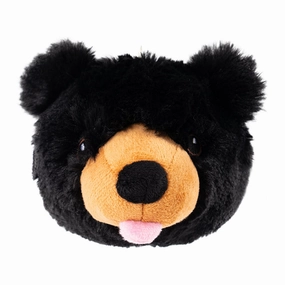Tall Tails 2-in-1 Dog Toy - Black Bear Head 4" (with spikey squeaker ball hidden inside!) fetch toy,dog ball