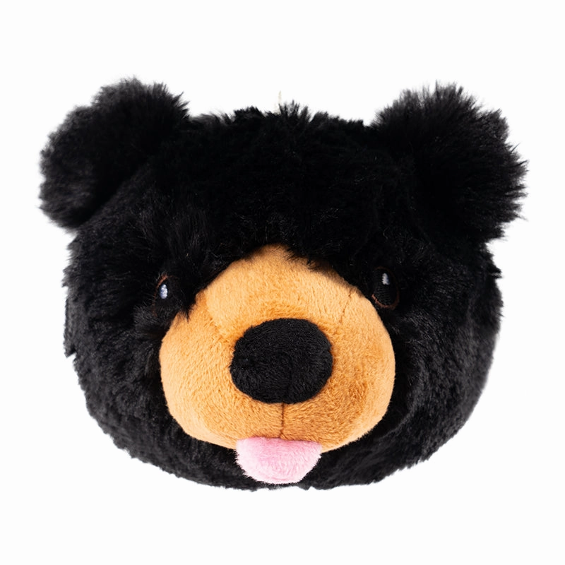 Tall Tails 2-in-1 Dog Toy - Black Bear Head 4" (with spikey squeaker ball hidden inside!) fetch toy,dog ball