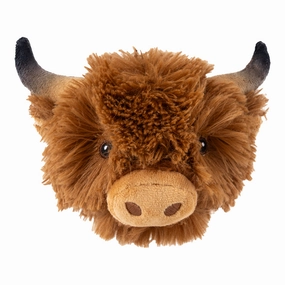 Tall Tails 2-in-1 Dog Toy - Cow Head 4" (with spikey squeaker ball hidden inside!) fetch toy,dog ball