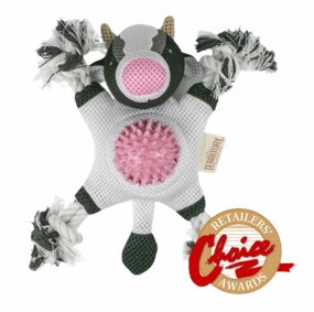 Territory 2-In-1 Dog Toy - Farm Cow 10" fetch toy,dog ball