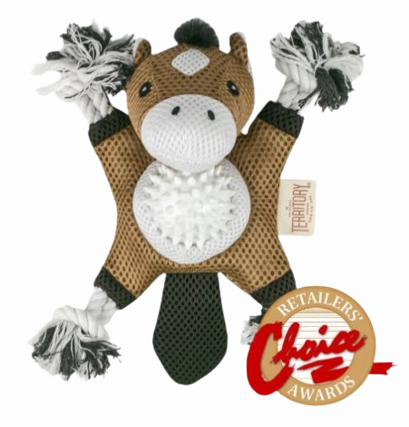 Territory 2-In-1 Dog Toy - Farm Horse 10" fetch toy,dog ball