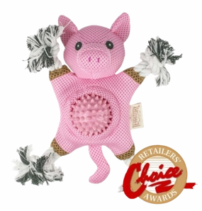 Territory 2-In-1 Dog Toy - Farm Pig 10" fetch toy,dog ball