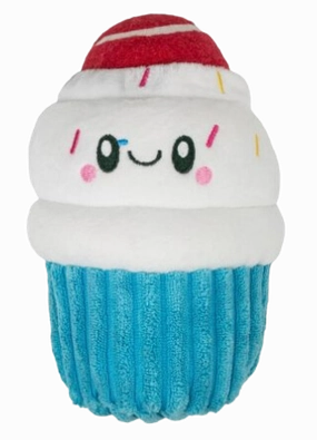 Territory 2-In-1 Plush Dog Toy - Cupcake with Removable Fetch Ball 6" fetch toy,dog ball
