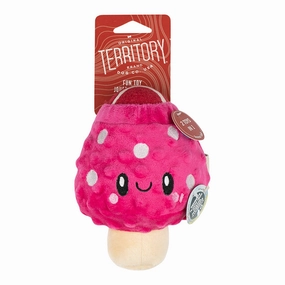 Territory 2-In-1 Plush Dog Toy - Mushroom with Removable Fetch Ball 6" fetch toy,dog ball