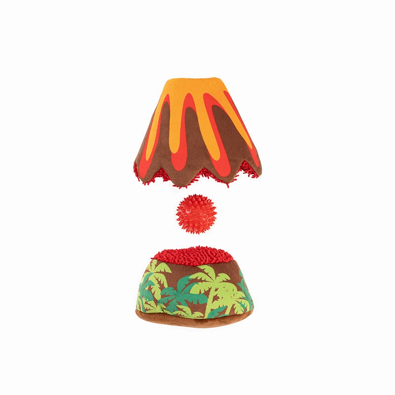Territory 3-In-1 Plush Dog Toy - Volcano with Removable Fetch Ball 6" fetch toy,dog ball