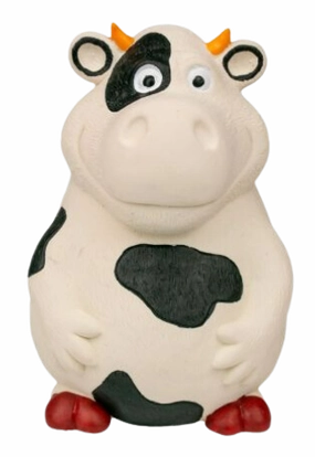 Territory Latex Squeaker Dog Toy - Cow 6" fetch toy,dog ball