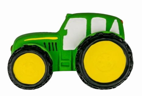 Territory Latex Squeaker Dog Toy - Green Tractor 6" fetch toy,dog ball