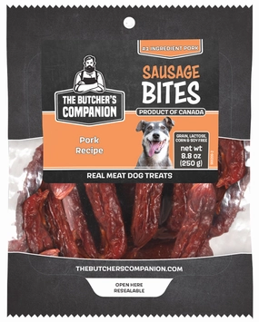 The Butcher's Companion Pork Sausage Bites for Dogs 8.8oz Pouch
