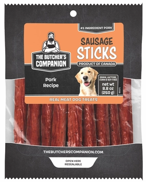 The Butcher's Companion Pork Sausage Sticks for Dogs 8.8oz Pouch