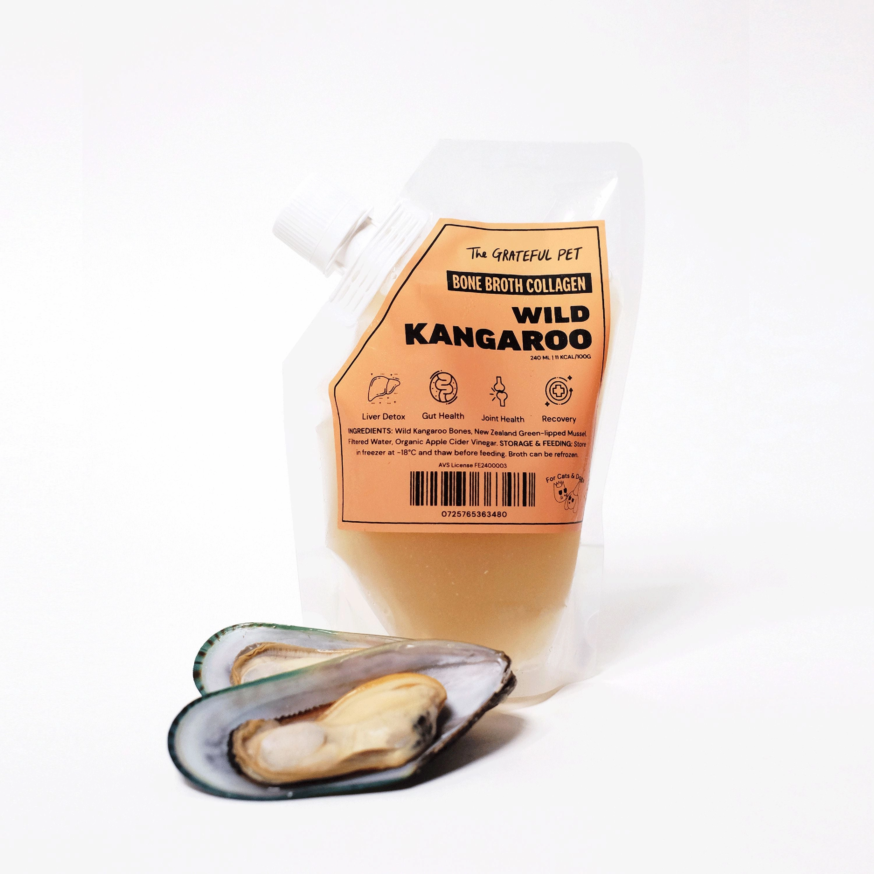 The Grateful Pet Bone Broth Collagen for Dogs & Cats (Kangaroo)
