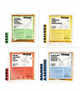 The Grateful Pet Cooked Dog Food Starter Pack (4-Pouch Cooked Mix) raw dog food,fresh pet meals