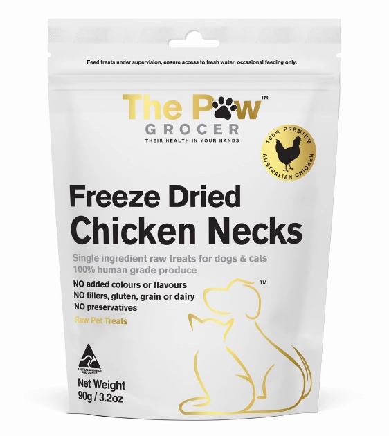 The Paw Grocer Freeze Dried Cat & Dog Treats (Chicken Necks) freeze-dried dog food,lightweight pet food