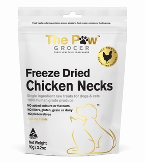 The Paw Grocer Freeze Dried Cat & Dog Treats (Chicken Necks) freeze-dried dog food,lightweight pet food