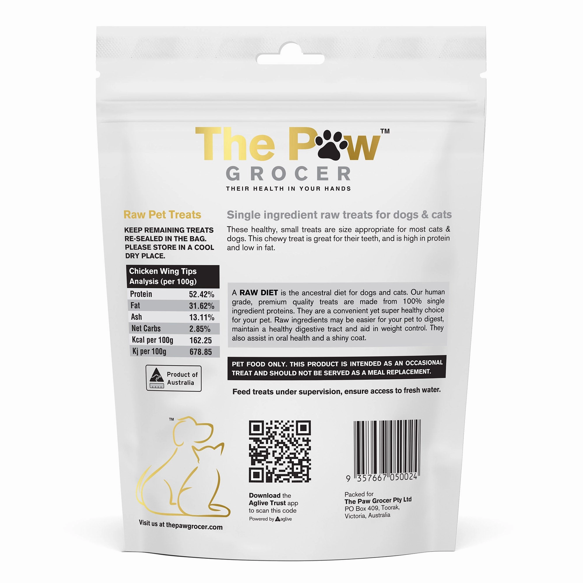 The Paw Grocer Freeze Dried Cat & Dog Treats (Chicken Wing Tips)