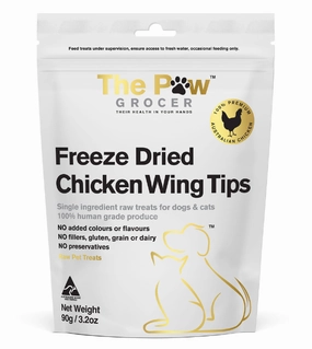 The Paw Grocer Freeze Dried Cat & Dog Treats (Chicken Wing Tips) freeze-dried dog food,lightweight pet food