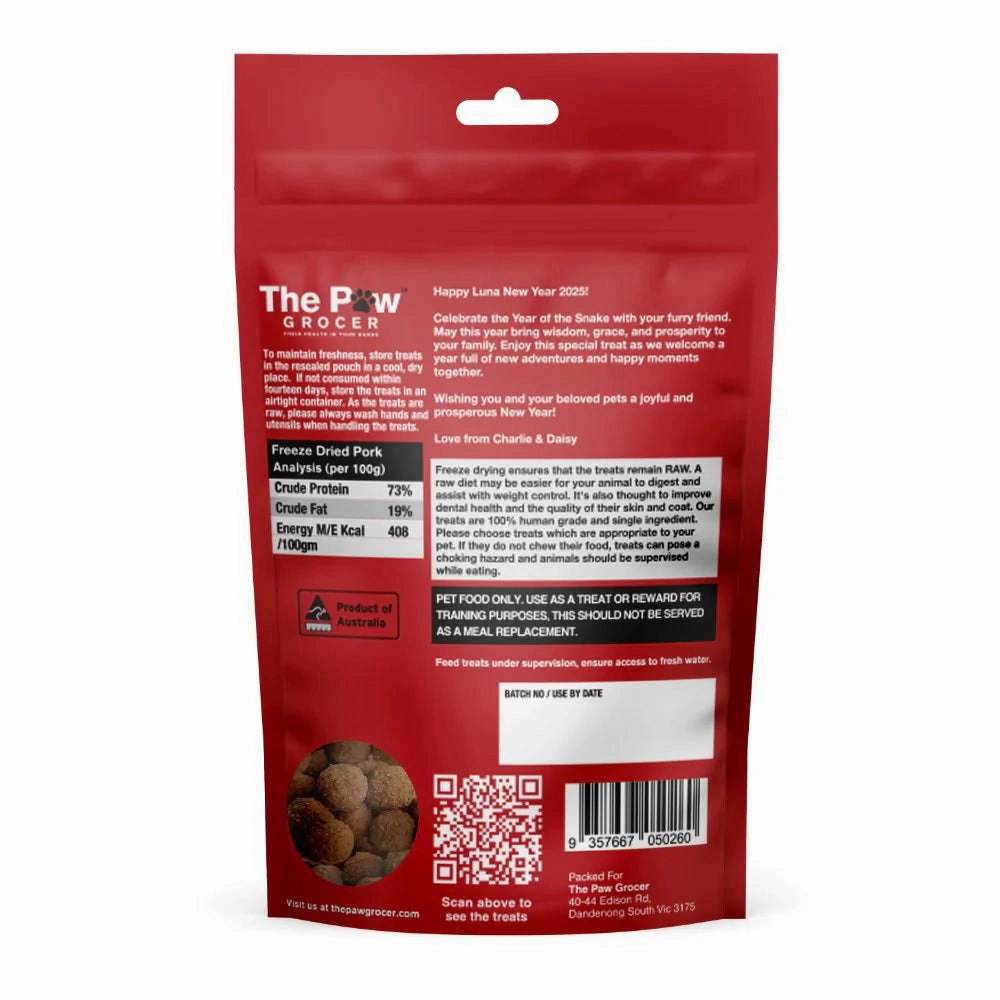 The Paw Grocer Freeze Dried Cat & Dog Treats (CNY Special Edition Pork Heart)