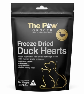 The Paw Grocer Freeze Dried Cat & Dog Treats (Duck Hearts) freeze-dried dog food,lightweight pet food