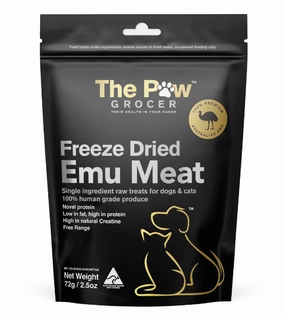 The Paw Grocer Freeze Dried Cat & Dog Treats (Emu Meat) freeze-dried dog food,lightweight pet food