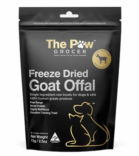 The Paw Grocer Freeze Dried Cat & Dog Treats (Goat Offal) freeze-dried dog food,lightweight pet food