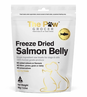 The Paw Grocer Freeze Dried Cat & Dog Treats (Salmon Belly) freeze-dried dog food,lightweight pet food