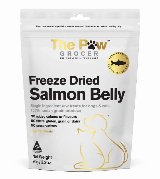The Paw Grocer Freeze Dried Cat & Dog Treats (Salmon Belly) freeze-dried dog food,lightweight pet food