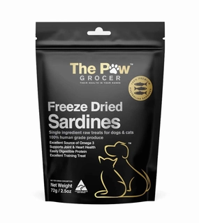 The Paw Grocer Freeze Dried Cat & Dog Treats (Sardines) freeze-dried dog food,lightweight pet food